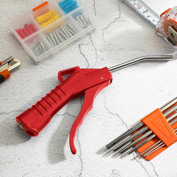 Honoson Air Nozzle Blower Gun Pistol Grip Air Blow Tool Compressor Accessories for Industrial Household Mechanics(Red,8 Pcs)