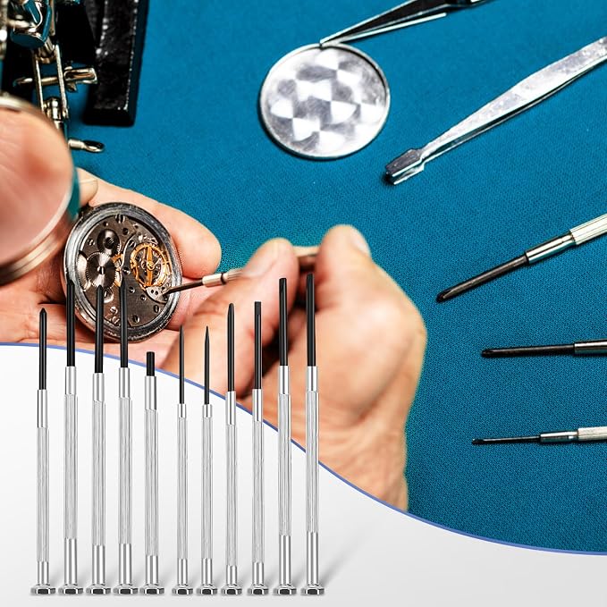 11PCS Mini Screwdriver Set,Small Screwdriver Set with 11 Different Size Flathead and Phillips Screwdrivers Repair for Watches,Computers,Toys and Jewelr