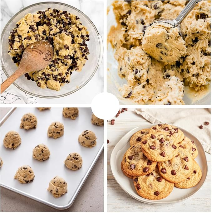 Cookie Scoop, 18/8 Stainless Steel Cookie Scooper, Cookie Scoops for Baking, 3Tbsp/45ml/1.5oz Cookie Dough Scoop, Ice Cream Scooper with Trigger Release, Cookie Scooper for Baking (Red)…