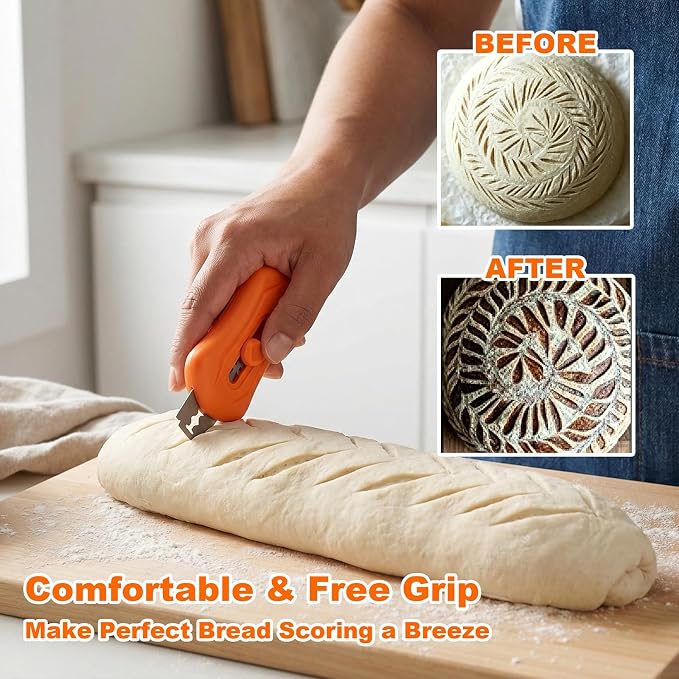 Professional bread lame, upgraded magnetic bread scoring tool, suitable for sourdough bread baking scoring knife for sourdough bread, including 10 razor blades， Professional Bakers Essential
