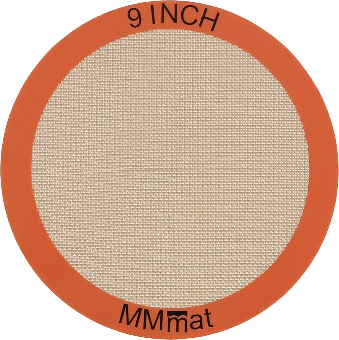 Silicone Baking Mats Set of 2 Round Non-Stick Reusable Air Fryer Linner - Best German Silicone - 9 inch