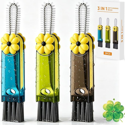 3-in-1 Cup Lid Cleaning Brush, Cup Lid Brush, Multifunctional Water Bottle Cleaning Brush, Home Kitchen Crevice Brush Tools for Tiny Cup Lid Detail, Bottle Tight Spaces Cup(3 PCS)