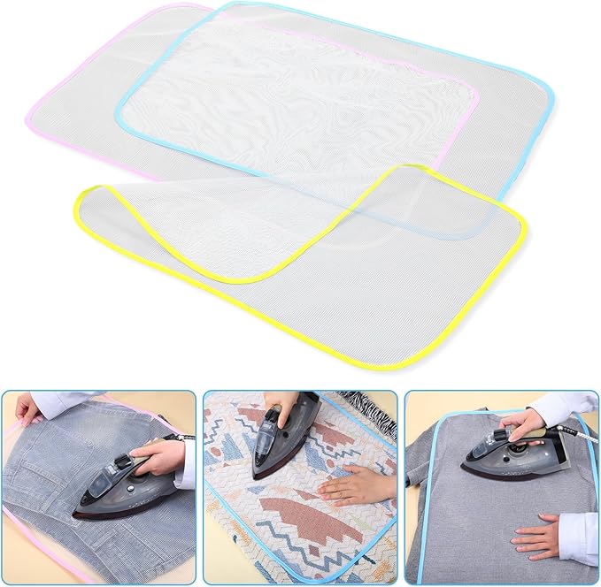3 Pcs Protective Ironing Pressing Pad Pressing Cloth for Ironing and Sewing Protector Insulation Mat Scorch Saving Mesh Durable Iron Pressing Cloth Protector