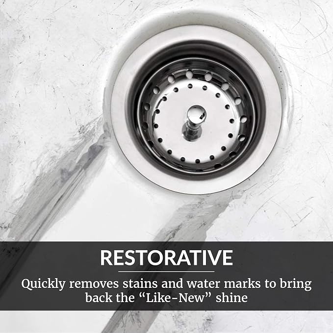 HOPE'S Perfect Sink 8.5 oz Sink Cleaner and Polish, Restorative, Water-Repellant Formula, Stain Remover, Good for Brushed Stainless Steel, Cast Iron, Porcelain, Corian, Composite, 6 Pack