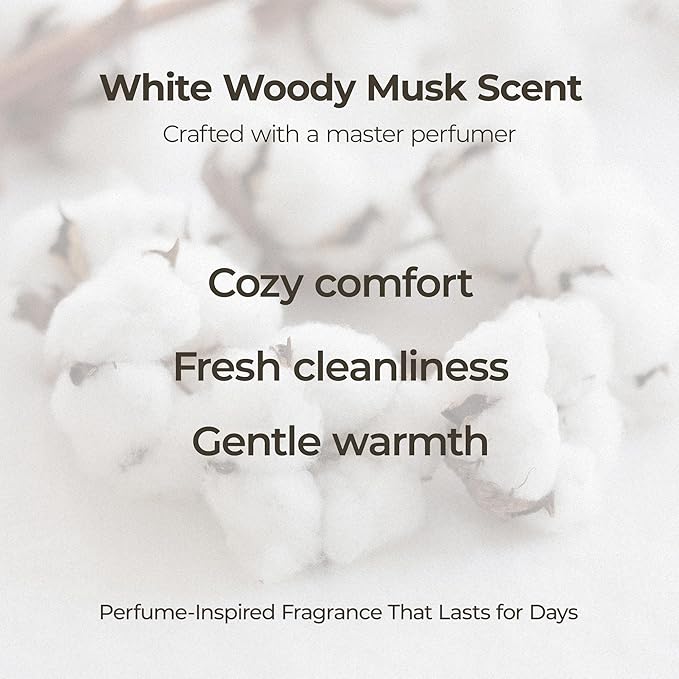 HYNN Liquid Fabric Softener, Gentle Formula, White Woody Musk, 16.9 Fl Oz | Hypoallergenic concentrated fabric softener for sensitive skin. Long-lasting scent with static control and wrinkle care.