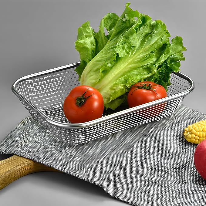 Utensil Drying Rack, 2 Pack Stainless Steel Utensils Holder Dishwasher Silverware Basket, Compact Dish Rack Chopsticks Spoons, Forks, Knifes Drainer Basket Organizer for Kitchen Counter, Medium