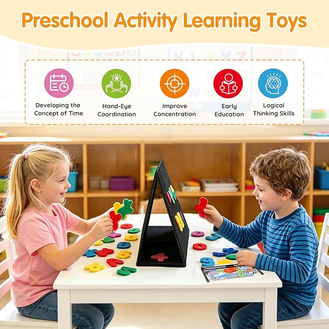AKAYOK Felt Board - Double-Sided Flannel Boards Stories for Preschool Learning, Interactive Storytelling & Play | 33" x 12" Foldable Felt Letter Board for Home & Classroom Use