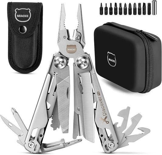 23 in 1 Multitool with Premium Gift Box, Cool Gadgets for Men (Silver) | Include Screwdrivers Saw Screwdrivers Bottle Opener Pliers Camping Knife, Best Gift for Boyfriend Son Dad Him Husband
