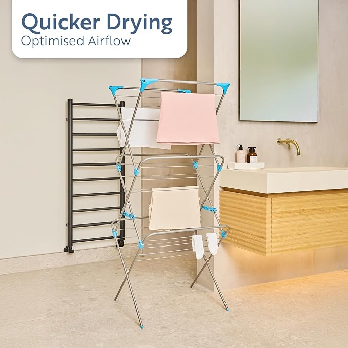 Minky Homecare Trio Concertina Drying Rack, 49', Silver