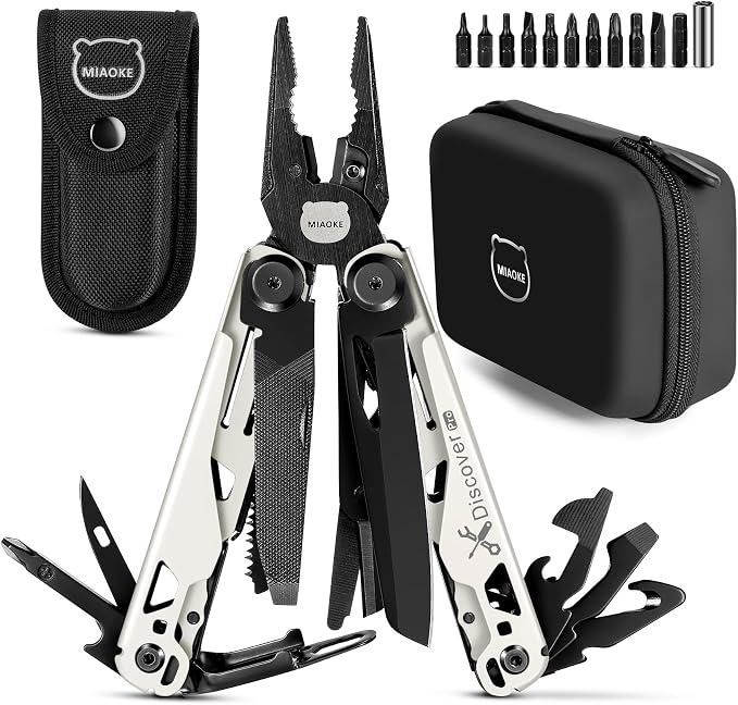 23 in 1 Multitool with Premium Gift Box, Cool Gadgets for Men (White) | Include Screwdrivers Saw Screwdrivers Bottle Opener Pliers Camping Knife, Best Gift for Boyfriend Son Dad Him Husband
