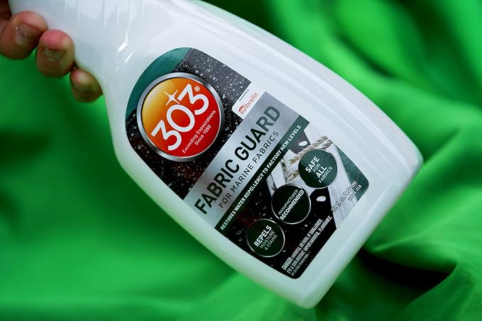 303 Marine Fabric Guard for Boat Covers & Canvas, 32 oz 6-Pack | Restores water and stain resistance on boat covers, canvas, and marine fabrics.