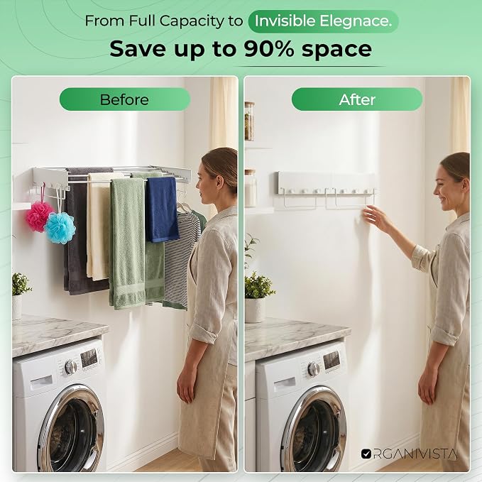 Wall Mounted Drying Rack Foldable for Laundry Clothes Drying Rack 28"