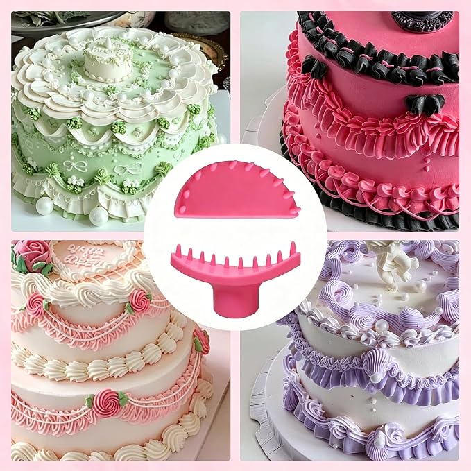 2 PCS Cake Arch Guide Tool, ABS Cake Decorating Tools, Cake Ruffle Marker for 6"-10" Cakes, for Baking Enthusiasts & Beginners