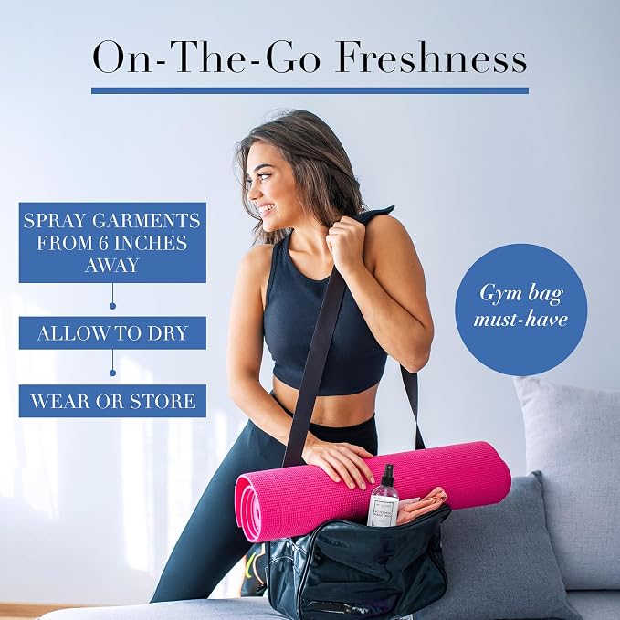 The Laundress Activewear Fabric Refresher Spray, Marine Fragrance, 8 oz | Odor Freshener for Performance Gear, Towels, Tote Bags, Sneakers & Yoga Mats, 48 Hours* of Bright, Energetic Fragrance