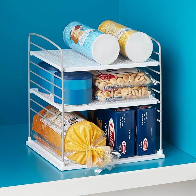 YouCopia UpSpace Cabinet Box Organizer, Adjustable Kitchen and Pantry Shelf for Plastic Wrap and Foil Storage, Extra Large, White (Pack of 6)