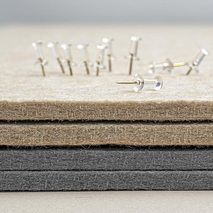Felt Bulletin Board 35x18 inches, Decorative Pin Board for Home & Office | Cork Board Alternative for Wall with Push Pins, Display Mood Board for Photos, Notes & Reminders