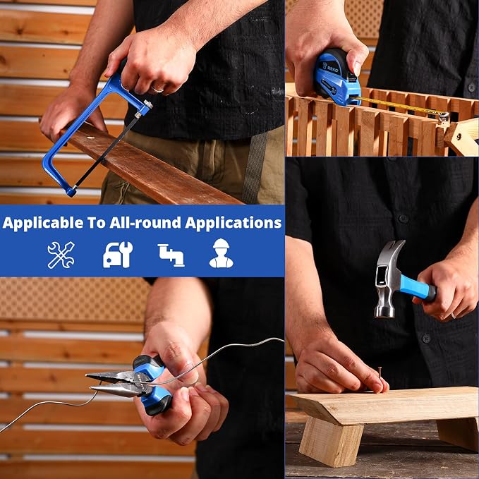DEKOPRO Tool Set: 228 Piece Home Tool Kit, Household Basic Repair Tool Set Comes with Storage ToolBox, Socket Wrench Set for Car, Hand Tool Box Set for Home - Blue