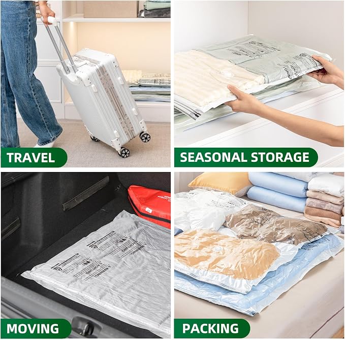 TAILI 6 Pack Vacuum Storage Bags, Jumbo Size (31×40 inch), Vacuum Seal Bag for Clothing, Bulky Bedding, Comforter, Blankets, Pillows, Space Saver Packing