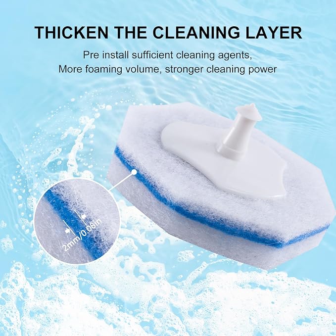 Upgraded 30pcs Toilet Wand Refills fits Clorox Toilet Wand, Thickened Cleaning Layer, Won’t Fall Apart, Disposable Bathroom Cleaning Scrub Pads with Fresh Scent, for Home & Commercial Use
