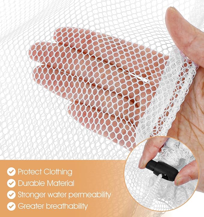 2 Pack Small Mesh Laundry Bags, Reusable Laundry Net with Drawstring for Machine Washable Net Laundry Bag for Travel, College Dorm