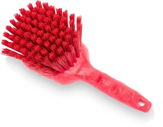 SPARTA 40541EC05 Plastic Scrub Brush, Utility Brush, Kitchen Brush With Hanging Hole For Cleaning, 8 Inches, Red - (Pack of 1)