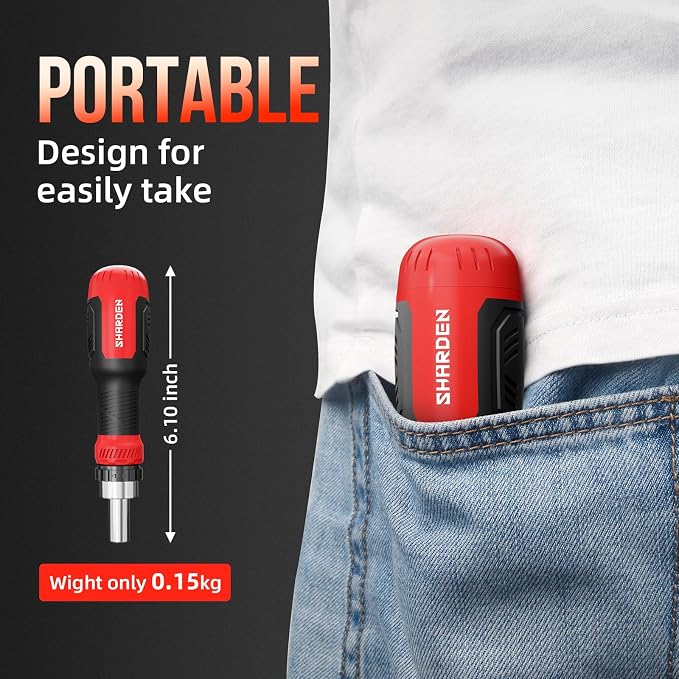 26-in-1 Ratcheting Screwdriver Set Multi Screwdriver Tool Kit | All in 1 Ratchet Screwdriver, 12 Double Ended CRV Bits Phillips Slotted Torx Hex, Portable Tool for Home Bike Computer Repair