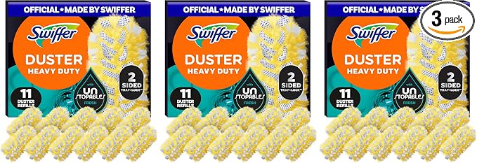 Swiffer Dusters Multi-Surface Heavy Duty Duster Refills,Unstopables Fresh Scent,11 Count (Pack of 3)