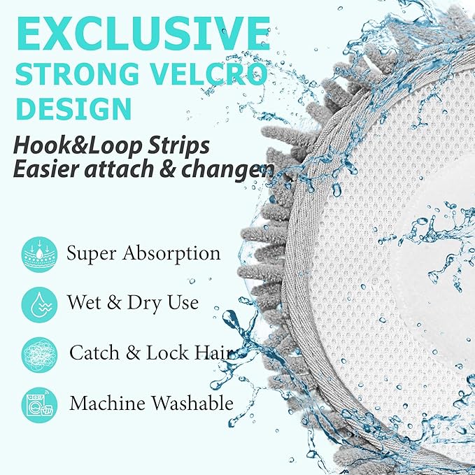 Frescares S7001 Upgraded Steam&Scrub Mop Pads Kit for Shrak,S8201 S8001 S7000 S7201 S7000AMZ S7005 S7020 S7001C All-in-One Hard Floor Steam Mop (2Green2White2Grey)