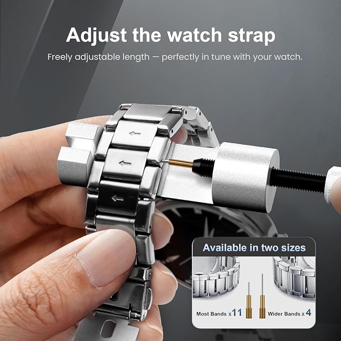 JOREST Watch Repair Kit for Battery Replacement & Link Removal, Resizing &Opener, Watch Repair and Cleaning Screwdriver Set, Wrench Back Remover, Spring Bar Tool