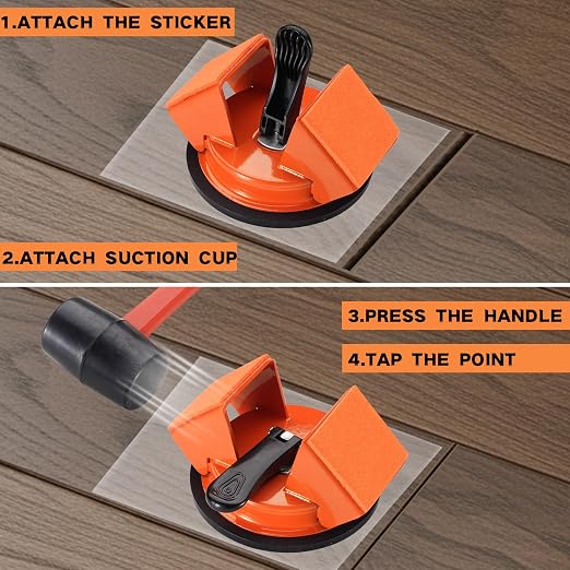 REXBETI Floor Gap Fixer Tool, Plank Gap Repair Kit, Heavy Duty Suction Cup | Double 45° Widened Striking, 10Pcs Sticky Pads, Laminate Flooring Tool, Fixer Laminate/Vinyl Flooring/Hardwood/LVP