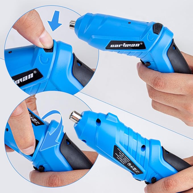 CARTMAN 149-Piece Tool Set, Blue Cordless Screwdriver, Home Repair Tool Kit | Complete tool assortment with cordless screwdriver for home repairs, office fixes, furniture setup crafting, and daily tasks.