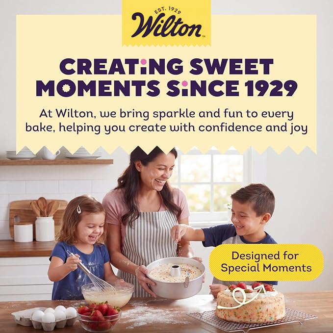 Wilton Aluminum Angel Food Tube Cake Pan - Natural Anodized Aluminum Baking Pan - Made Without PFAS - Will Not Rust - Offers Even Heating - 10 x 4 Inches