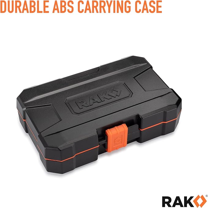 RAK Universal Socket Tool - Birthday Gifts for Men - Set of 15, 1/4-to-3/4-inch Wrench Grip, T-Handle Ratchet Driver, 10 Screwdriver Bits - Gifts for men, Husband, Handyman
