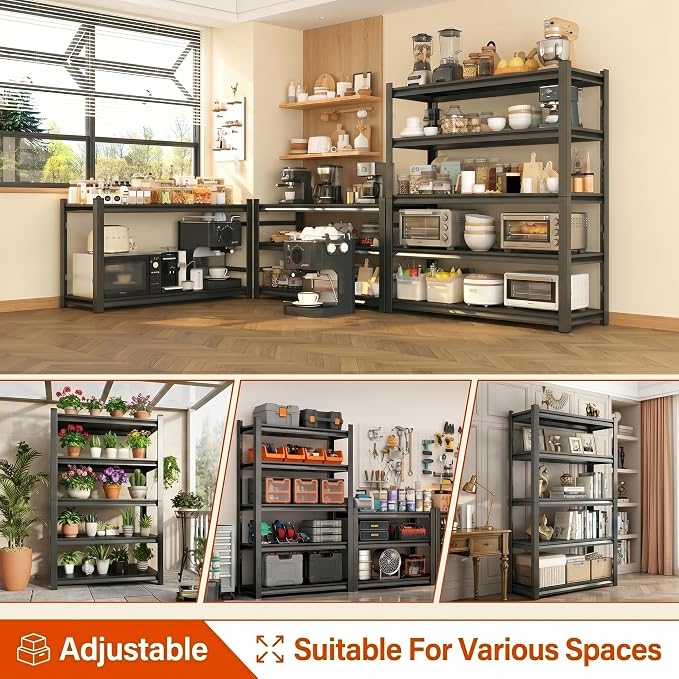 Garage Shelving, Heavy Duty Adjustable Boltless Metal Storage Shelving Units