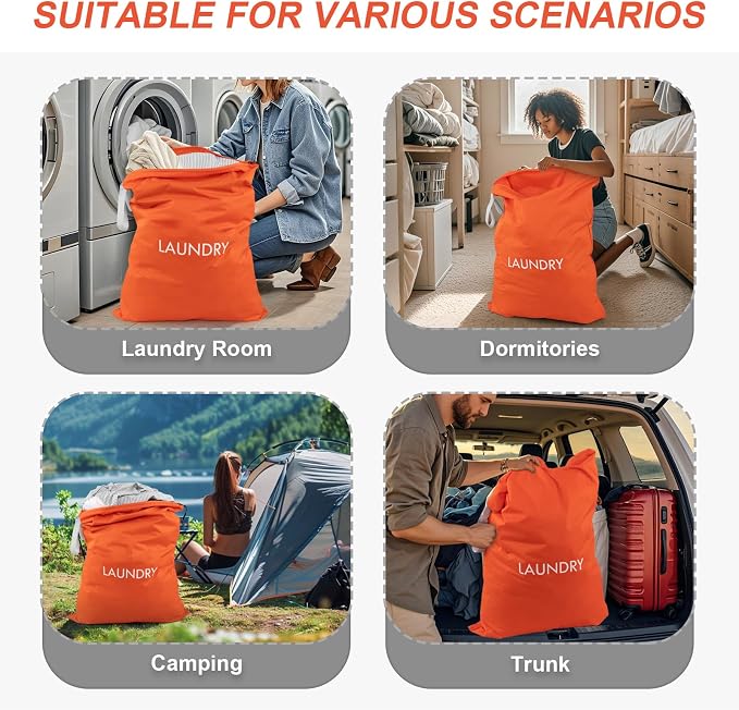 WiseBoy Travel Laundry Bag Dirty Clothes Organizer, Extra Large Laundry Bag | Oversized Laundry Bag, Zippered Nylon Wet Dry Storage Bag for College Dorm, Camping, Caravan, Foldable, Washable, 120L
