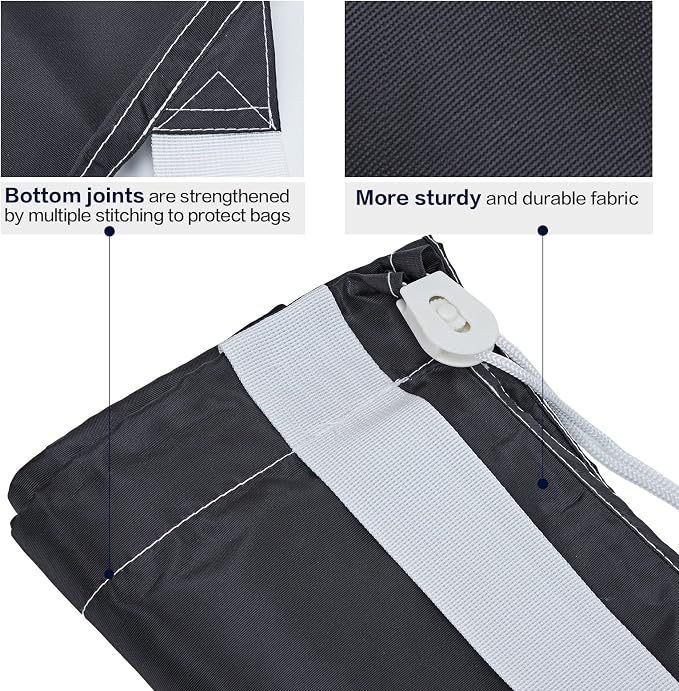 HOMEST XL Laundry Bag with Strap, Clothes Organizer for Dorm & Travel | Heavy-duty nylon material supports bulky garments and daily transport between baskets and storage areas, Black