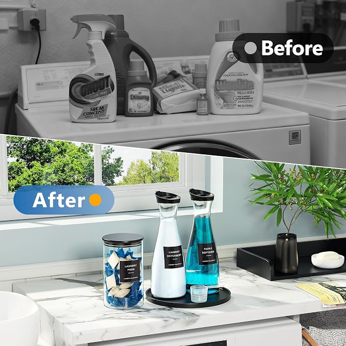 2+1 Pack Laundry Detergent Dispenser & Laundry Pods Container with Tray Black