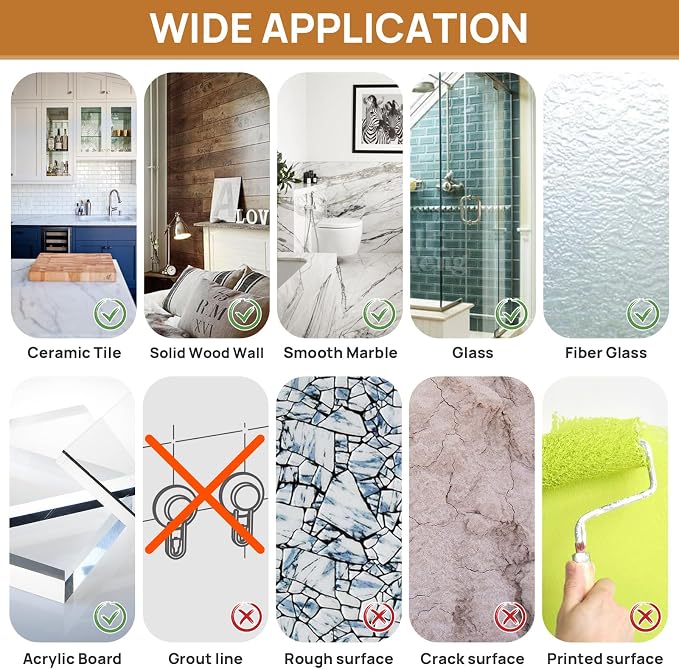 LEVERLOC Shower Caddy Suction Cup Shower Organizer Bathroom Storage Removable Powerful Suction Shower Shelf，M+L