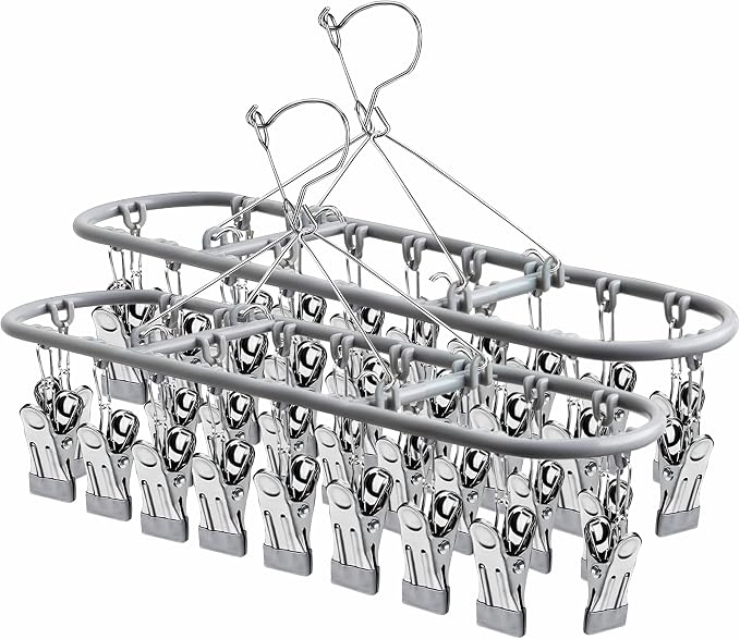 sock hanger for drying bra rack underwear panty baby legging hanging dryer | stainless socks children bib clothes hangers clip clips metal lingerie delicates undergarment bathroom clothing foldable dry