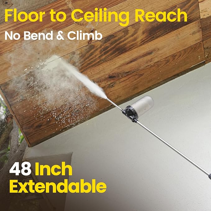 Diatomaceous Earth 4 FT Long Reach Pump Powder Duster Applicator Sprayer | Safe Distance Dusting•No More Sore Hand•Adjustable Powder Output•Clog-Resistant•Comply with Delta, Cimexa, Tempo,Seven Dust