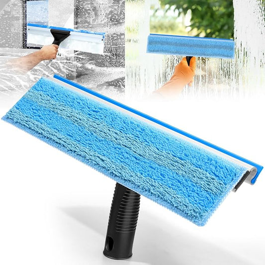 SBONNE Window Squeegee for Home Window Cleaning | Squeegee & Microfiber Window Scrubber,2-in-1 Window Cleaner Tool for Shower Glass Door,Mirror,Car Window,Bathroom