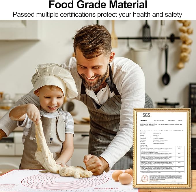 HOOMIL Silicone Baking Mat, 24"x16" | Food-Grade, BPA-free, Non-Stick,Non-Slip, Precision Measurements, Large, Easy to store