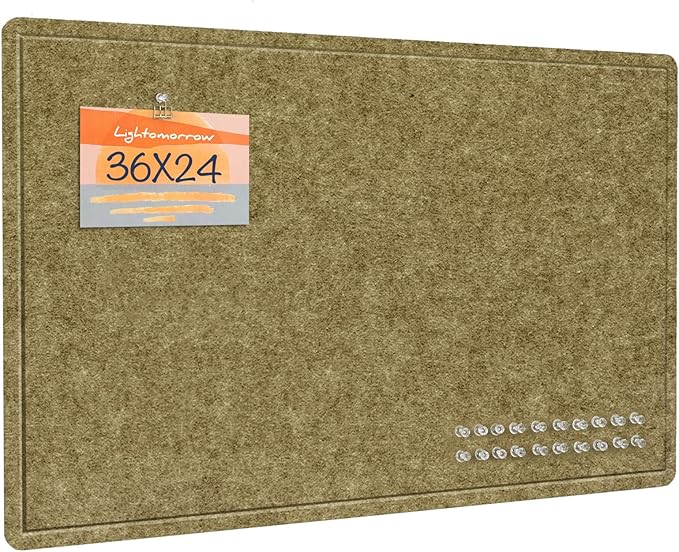 Felt Bulletin Board 36x24 inches, Decorative Pin Board for Home & Office | Cork Board Alternative for Wall with Push Pins, Display Mood Board for Photos, Notes & Reminders