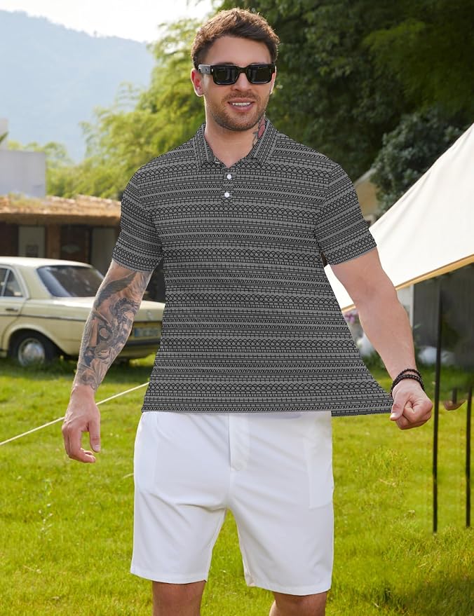 Polo Shirts for Men Moisture Wicking Mens Polo Shirts Patriotic Shirts for Men