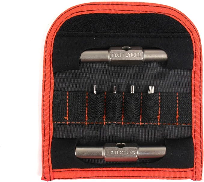 Fix It Sticks Replaceable Edition Traveling Cycling Steel Multi-Tool | 8 Removable Interchangeable Tips w/Bracket