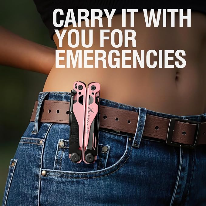 23 in 1 Multitool with Premium Gift Box, Cool Gadgets for Men (Coral Pink) | Include Screwdrivers Saw Screwdrivers Bottle Opener Pliers Camping Knife, Best Gift for Boyfriend Son Dad Him Husband