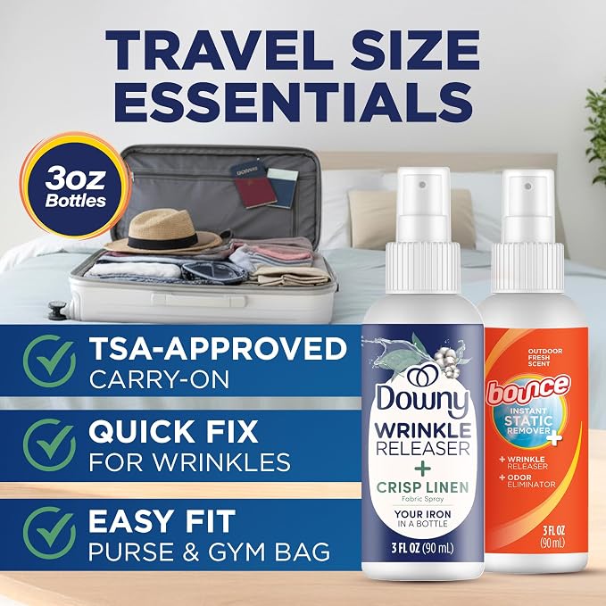 Downy Wrinkle Release Spray Bundle w/Bonus 3oz Bounce Spray Sample - 3 Pack