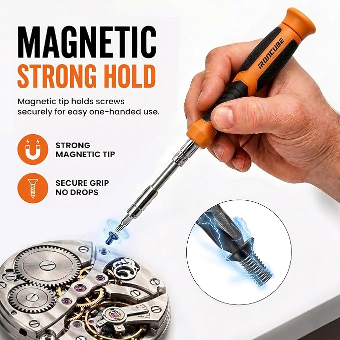 Ratcheting Screwdriver Set: 56-Piece Magnetic Multi Bits Tool Kit with Case
