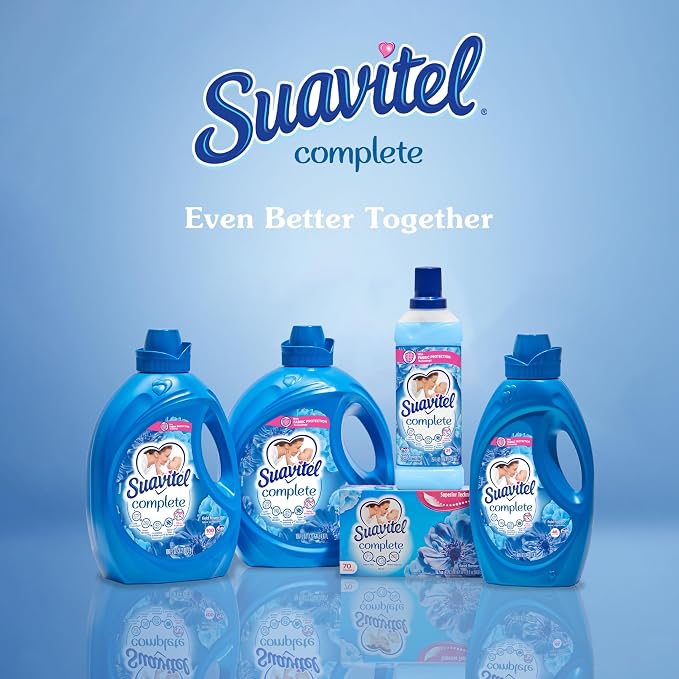 Suavitel Liquid Fabric Softener, Field Flowers | 100 oz | Pack of 2 | 100 Small Loads | Fabric Protection Technology