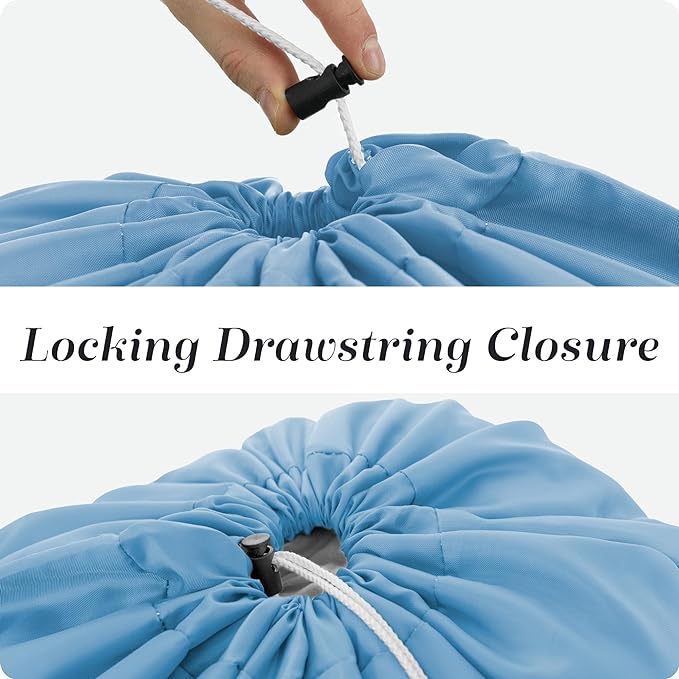 Handy Laundry XL Laundry Bag – Heavy Duty Nylon, 30" x 40", Large Capacity, Durable Drawstring Closure, Machine Washable, Travel & Dorm Essentials for Dirty Clothes, Light Blue | 30"x40" XL Nylon Laundry Bag, Locking Drawstring, Machine Washable, Heavy...